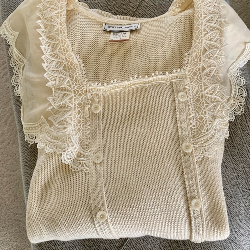 Vintage Scott McClintock Sweater with Embroidered Sailor collar Doen Vibes